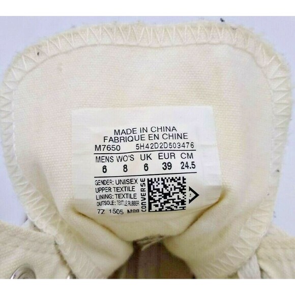 Converse Shoes Mens 6 Chuck Taylor High Top All Star Canvas Sneakers M7650 - Picture 9 of 9